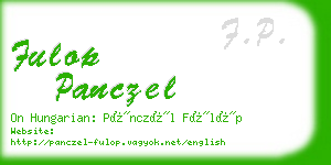 fulop panczel business card